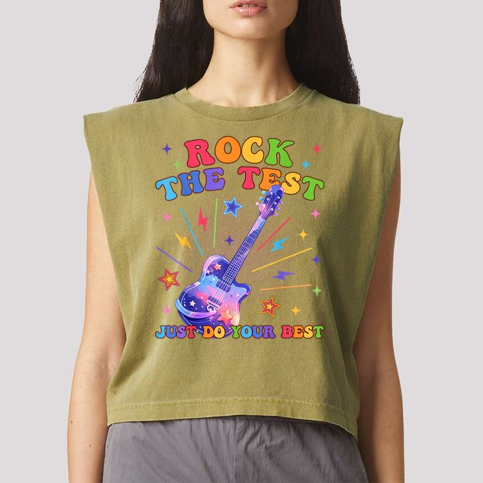 Rock The Test Testing Day Teacher Student Just Do Your Best Garment-Dyed Women's Muscle Tee