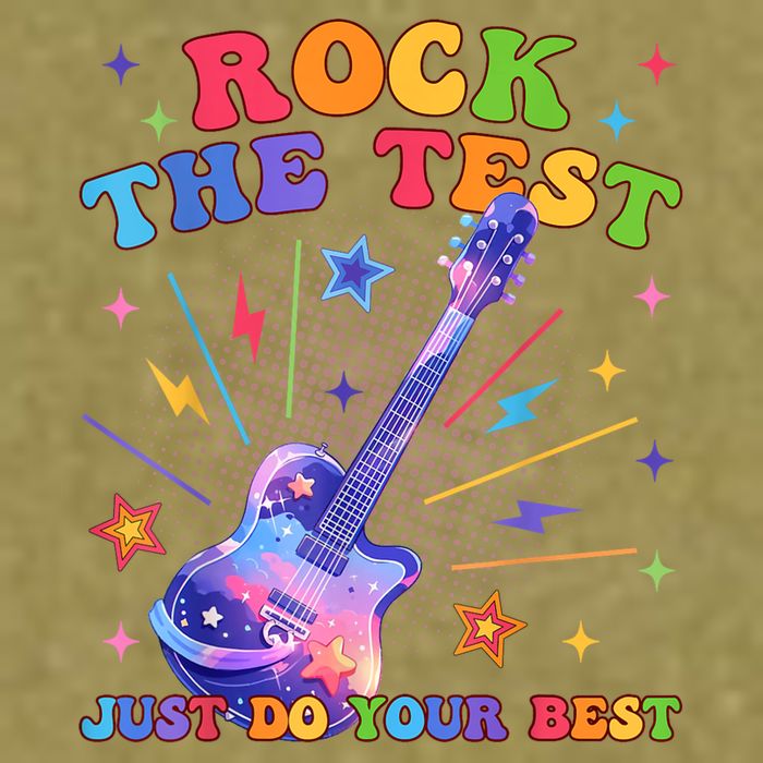 Rock The Test Testing Day Teacher Student Just Do Your Best Garment-Dyed Women's Muscle Tee