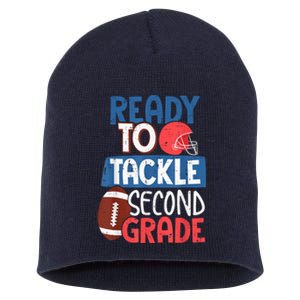 Ready To Tackle 2nd Grade Football Back To School Short Acrylic Beanie