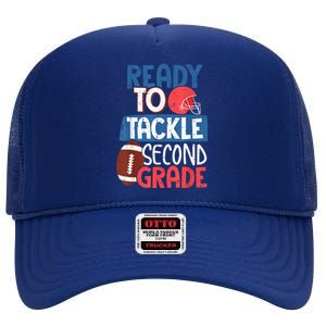 Ready To Tackle 2nd Grade Football Back To School High Crown Mesh Back Trucker Hat