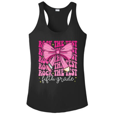 Rock The Test Day 5th Grade Teacher Fifth Grade Testing Day Ladies PosiCharge Competitor Racerback Tank