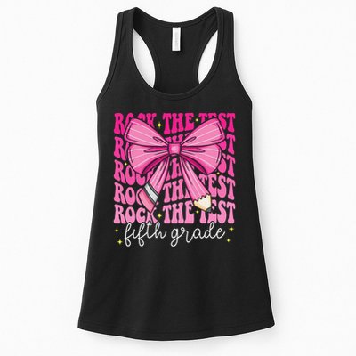 Rock The Test Day 5th Grade Teacher Fifth Grade Testing Day Womens Tank Top