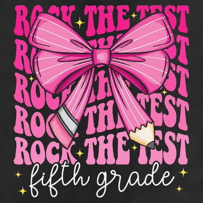Rock The Test Day 5th Grade Teacher Fifth Grade Testing Day Golf Towel