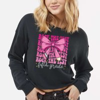 Rock The Test Day 5th Grade Teacher Fifth Grade Testing Day Cropped Pullover Crew