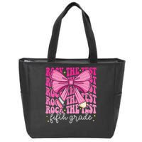 Rock The Test Day 5th Grade Teacher Fifth Grade Testing Day Zip Tote Bag