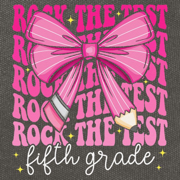 Rock The Test Day 5th Grade Teacher Fifth Grade Testing Day Cotton Canvas Backpack