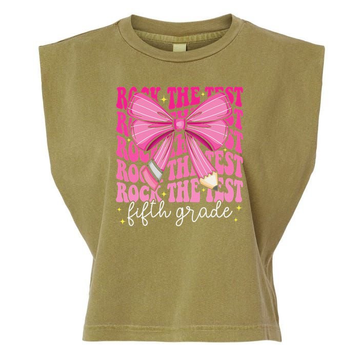 Rock The Test Day 5th Grade Teacher Fifth Grade Testing Day Garment-Dyed Women's Muscle Tee