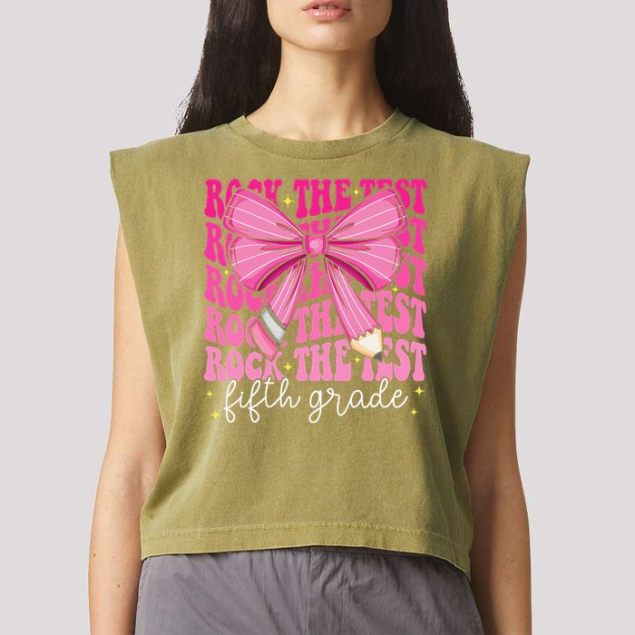Rock The Test Day 5th Grade Teacher Fifth Grade Testing Day Garment-Dyed Women's Muscle Tee