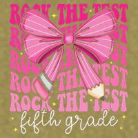 Rock The Test Day 5th Grade Teacher Fifth Grade Testing Day Garment-Dyed Women's Muscle Tee