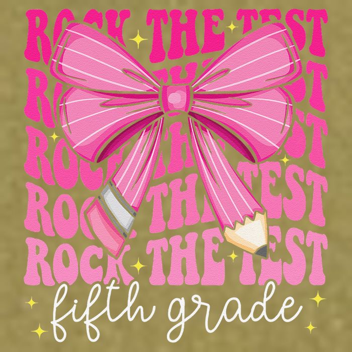 Rock The Test Day 5th Grade Teacher Fifth Grade Testing Day Garment-Dyed Women's Muscle Tee