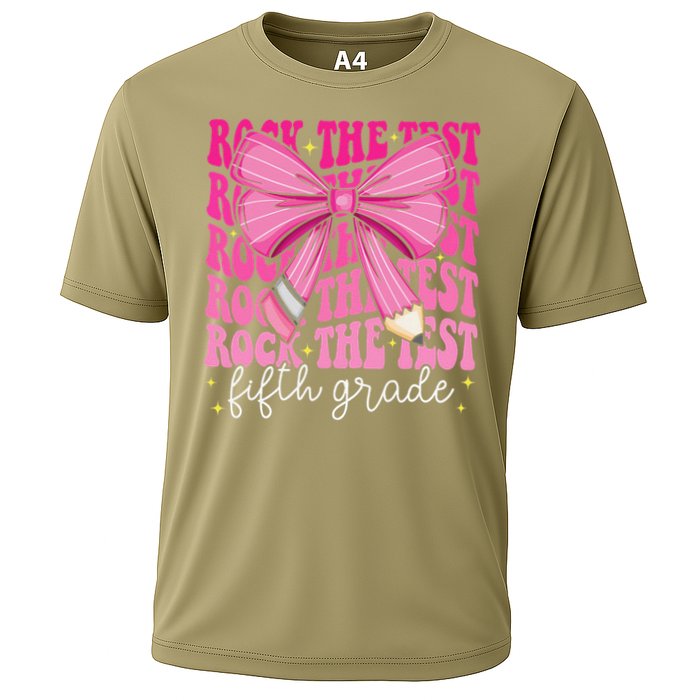 Rock The Test Day 5th Grade Teacher Fifth Grade Testing Day Cooling Performance Crew T-Shirt