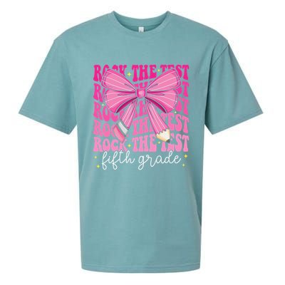 Rock The Test Day 5th Grade Teacher Fifth Grade Testing Day Sueded Cloud Jersey T-Shirt