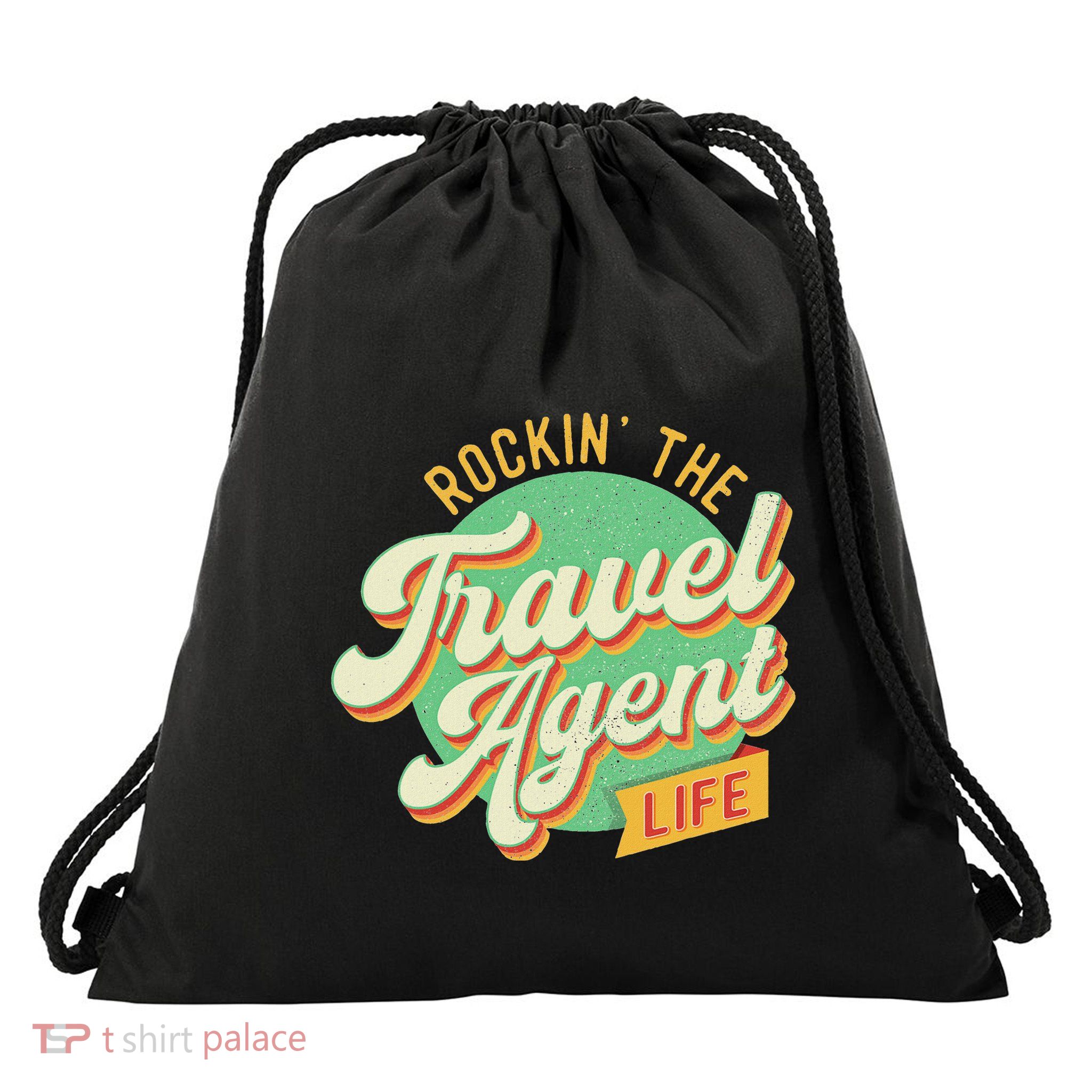 Rockin The Travel Agent Life Planning Agency Drawstring Bag