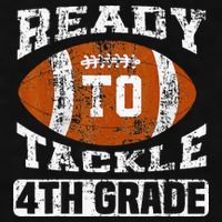 Ready To Tackle 4th Fourth Grade Football First Day School Ladies PosiCharge Tri-Blend Wicking Tank