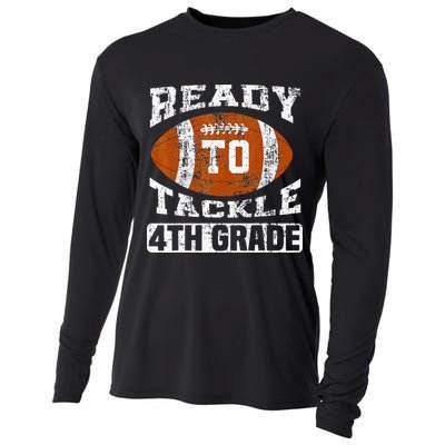 Ready To Tackle 4th Fourth Grade Football First Day School Cooling Performance Long Sleeve Crew