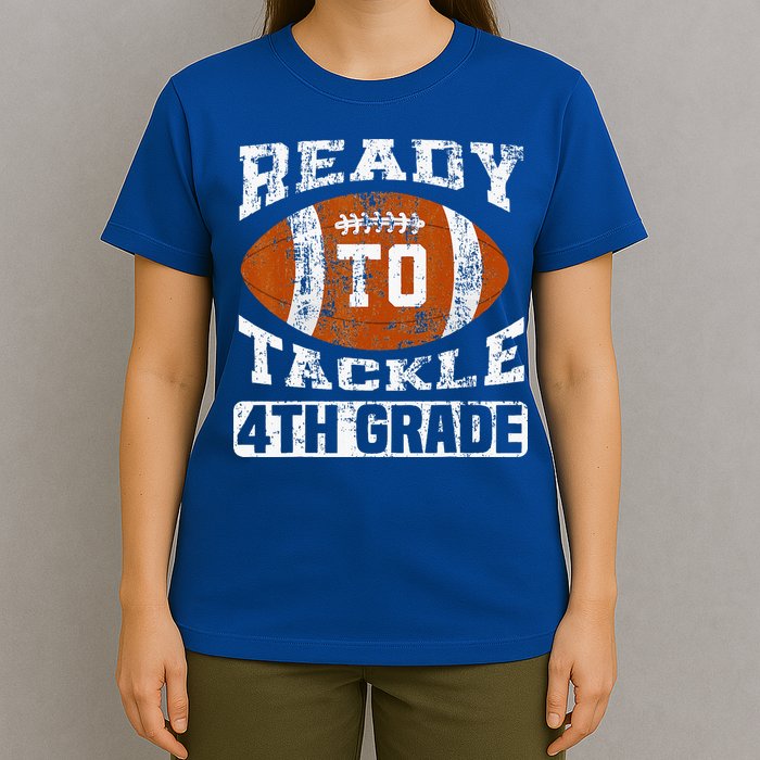Ready To Tackle 4th Fourth Grade Football First Day School T-Shirt