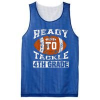 Ready To Tackle 4th Fourth Grade Football First Day School Mesh Reversible Basketball Jersey Tank