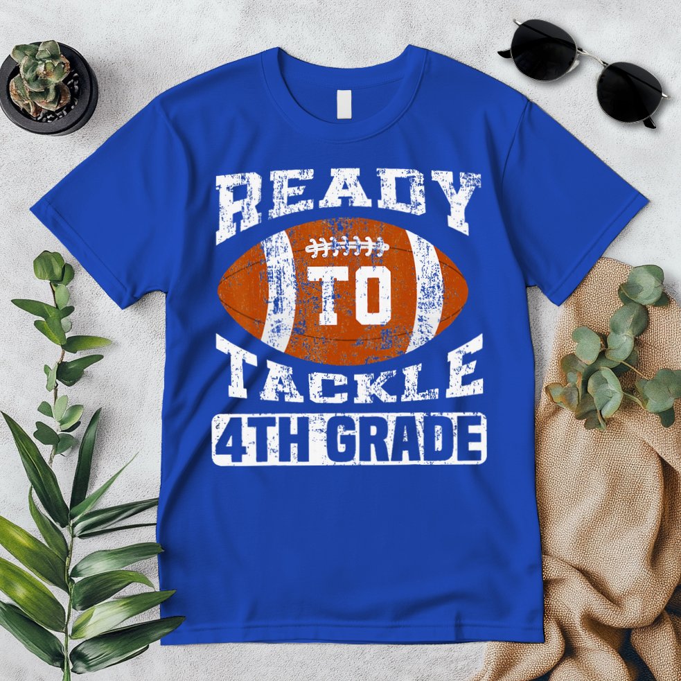 Ready To Tackle 4th Fourth Grade Football First Day School Premium T-Shirt
