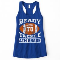 Ready To Tackle 4th Fourth Grade Football First Day School Womens Tank Top