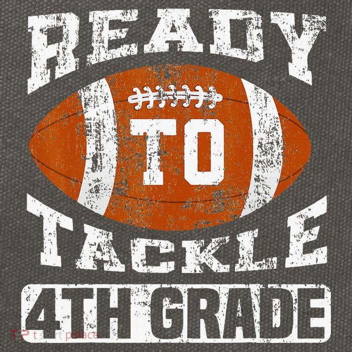 Ready To Tackle 4th Fourth Grade Football First Day School Cotton Canvas Backpack
