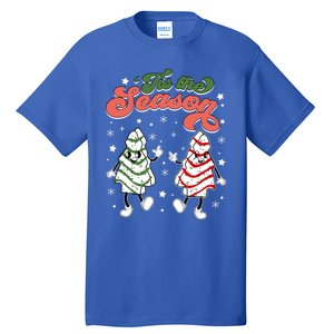 Retro Tis The Season Christmas Tree Cakes Debbie Funny Great Gift Tall T-Shirt