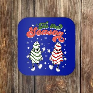 Retro Tis The Season Christmas Tree Cakes Debbie Funny Great Gift Coaster