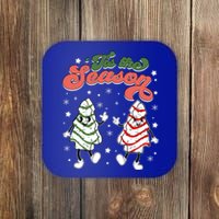 Retro Tis The Season Christmas Tree Cakes Debbie Funny Great Gift Coaster