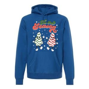 Retro Tis The Season Christmas Tree Cakes Debbie Funny Great Gift Premium Hoodie