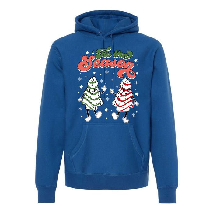 Retro Tis The Season Christmas Tree Cakes Debbie Funny Great Gift Premium Hoodie