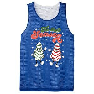 Retro Tis The Season Christmas Tree Cakes Debbie Funny Great Gift Mesh Reversible Basketball Jersey Tank