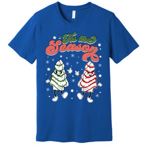 Retro Tis The Season Christmas Tree Cakes Debbie Funny Great Gift Premium T-Shirt