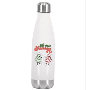 Retro Tis The Season Christmas Tree Cakes Debbie Funny Great Gift Stainless Steel Insulated Water Bottle