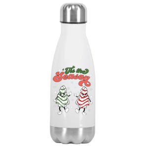 Retro Tis The Season Christmas Tree Cakes Debbie Funny Great Gift Stainless Steel Insulated Water Bottle