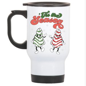 Retro Tis The Season Christmas Tree Cakes Debbie Funny Great Gift Stainless Steel Travel Mug