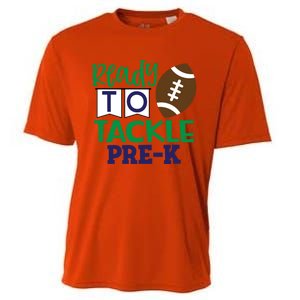 Ready To Tackle Football Theme PreKindergarten Gift Cooling Performance Crew T-Shirt