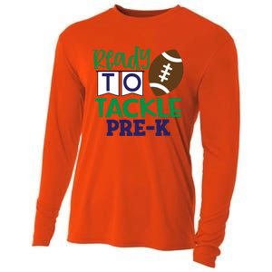 Ready To Tackle Football Theme PreKindergarten Gift Cooling Performance Long Sleeve Crew