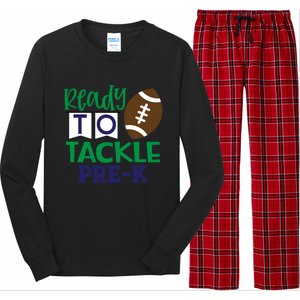 Ready To Tackle Football Theme PreKindergarten Gift Long Sleeve Pajama Set