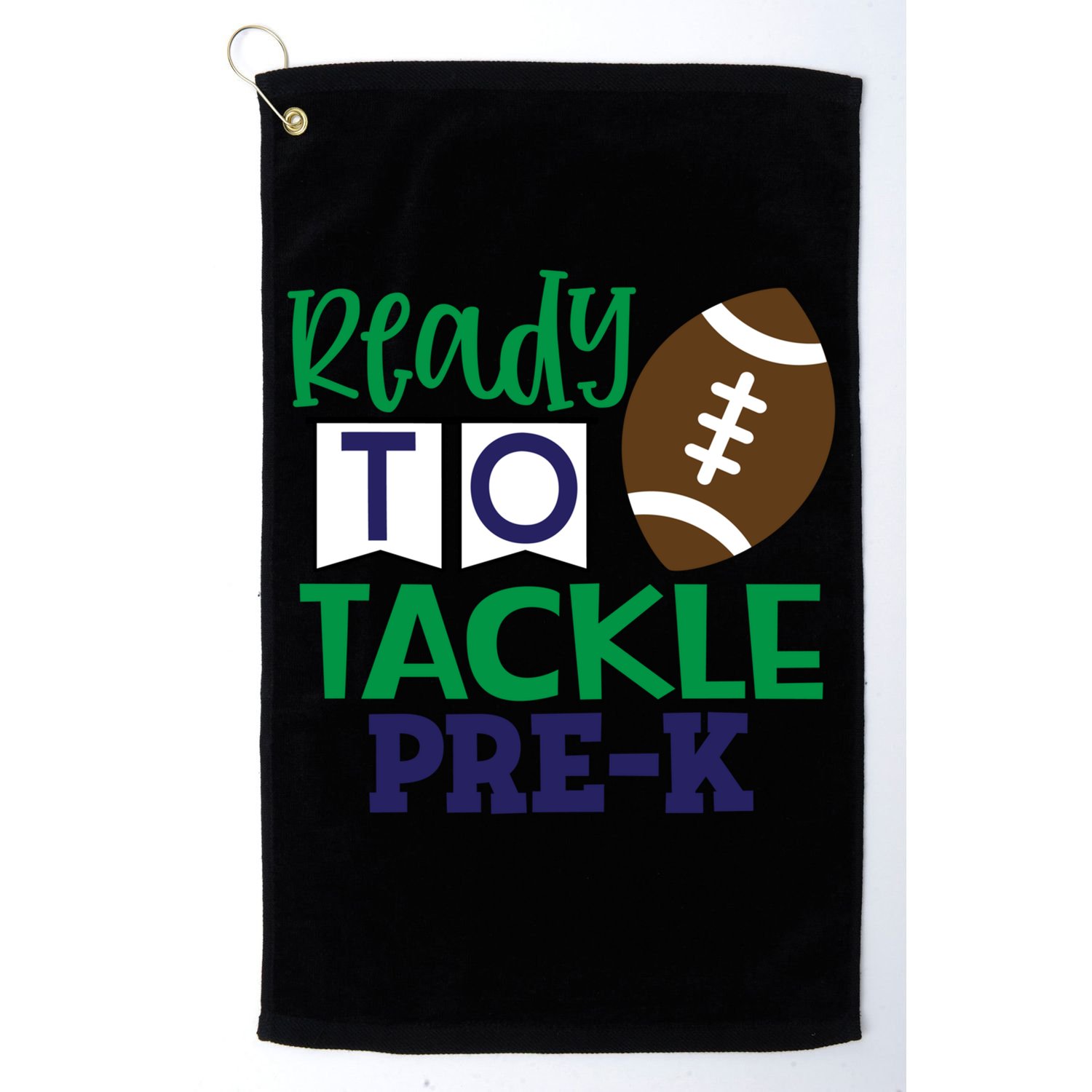 Ready To Tackle Football Theme PreKindergarten Gift Golf Towel