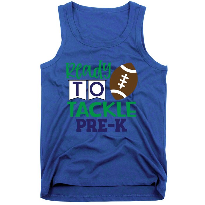 Ready To Tackle Football Theme PreKindergarten Gift Tank Top