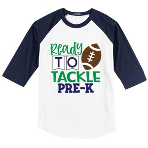 Ready To Tackle Football Theme PreKindergarten Gift Baseball Sleeve Shirt