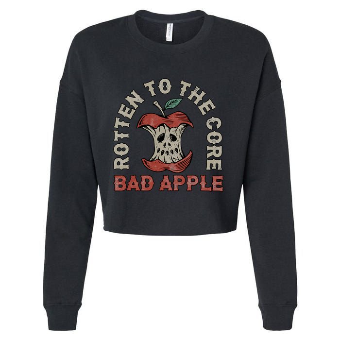 Rotten To The Core Bad Apple Cropped Pullover Crew