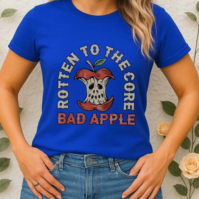 Rotten To The Core Bad Apple Womens T-Shirt