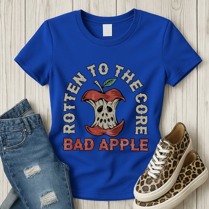 Rotten To The Core Bad Apple Womens T-Shirt