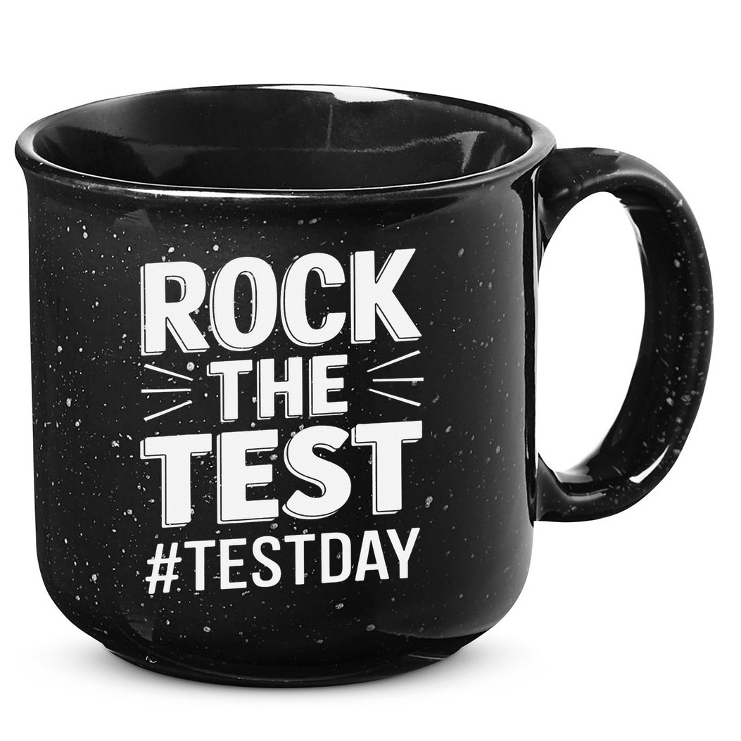 Rock The Test Encouragement Apparel For Teachers And 15oz Campfire Ceramic Mug