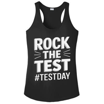 Rock The Test Encouragement Apparel For Teachers And Ladies PosiCharge Competitor Racerback Tank
