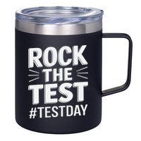 Rock The Test Encouragement Apparel For Teachers And 12oz Stainless Steel Coffee Mug