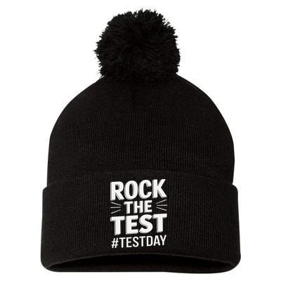 Rock The Test Encouragement Apparel For Teachers And Pom Pom 12in Knit Beanie