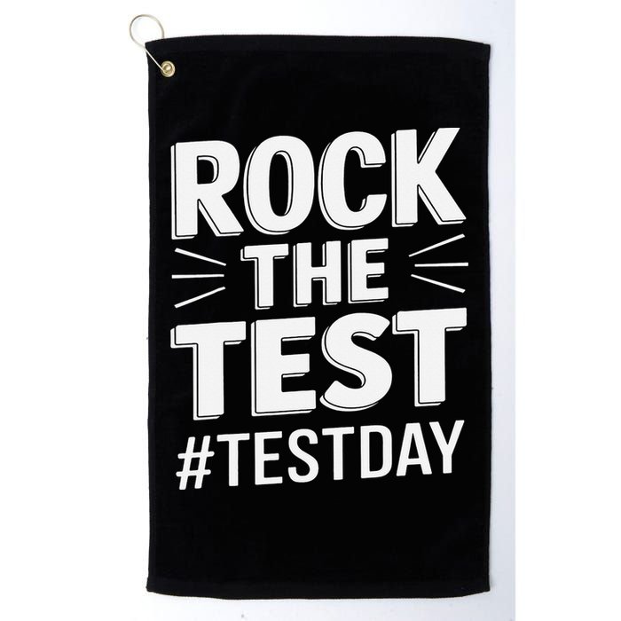 Rock The Test Encouragement Apparel For Teachers And Golf Towel