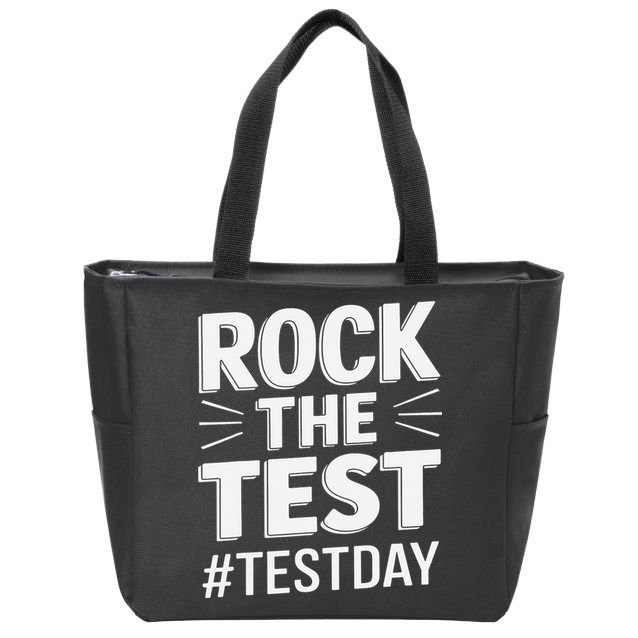 Rock The Test Encouragement Apparel For Teachers And Zip Tote Bag