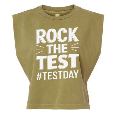 Rock The Test Encouragement Apparel For Teachers And Garment-Dyed Women's Muscle Tee